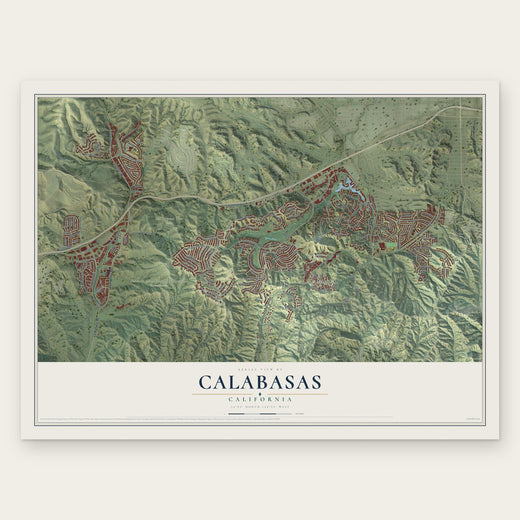Calabasas, California map print, the full design
