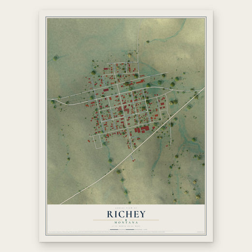 Richey, Montana map print, the full design