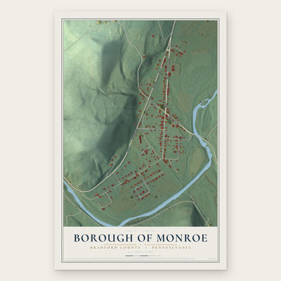 Borough of Monroe, Bradford County, Pennsylvania map print, the full design