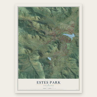 Estes Park, Colorado map print, the full design