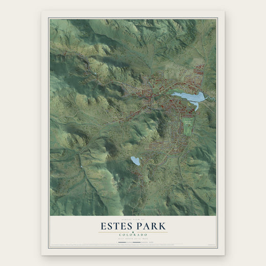 Estes Park, Colorado map print, the full design