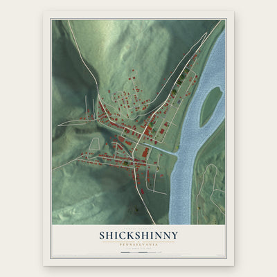 Shickshinny, Pennsylvania map print, the full design