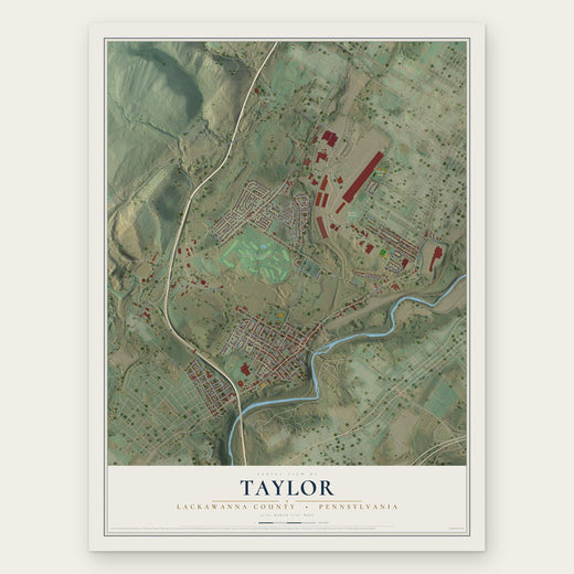 Taylor, Lackawanna County, Pennsylvania map print, the full design