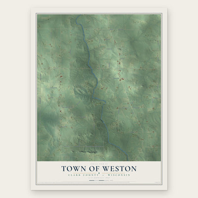 Town of Weston, Clark County, Wisconsin map print, the full design