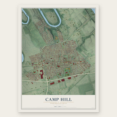 Camp Hill, Pennsylvania map print, the full design