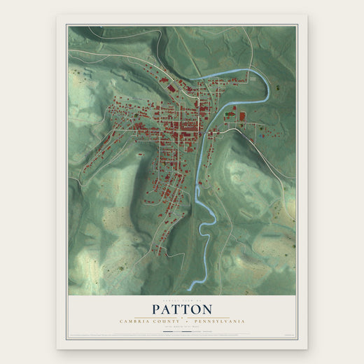 Patton, Cambria County, Pennsylvania map print, the full design