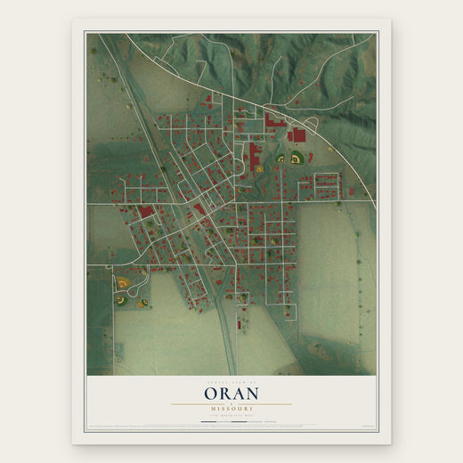 Oran, Missouri map print, the full design