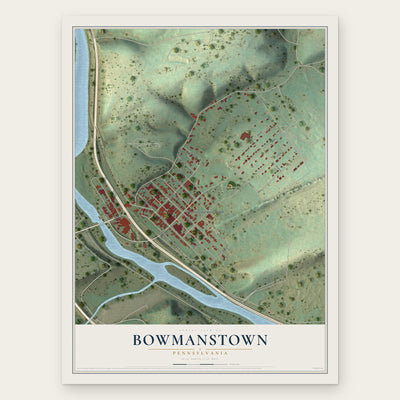 Bowmanstown, Pennsylvania map print, the full design