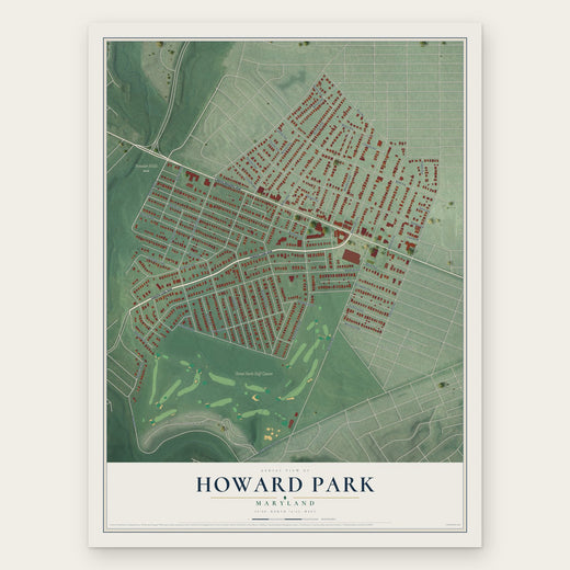 Howard Park, Maryland map print, the full design