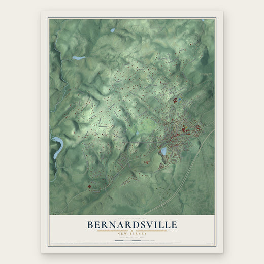 Bernardsville, New Jersey map print, the full design