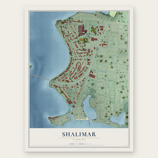 Shalimar, Florida map print, the full design