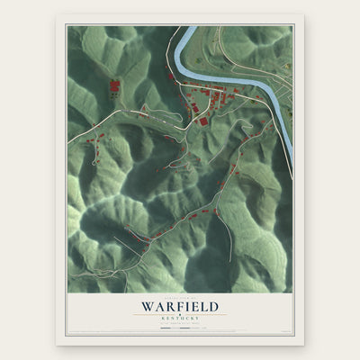 Warfield, Kentucky map print, the full design