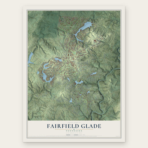 Fairfield Glade, Tennessee map print, the full design