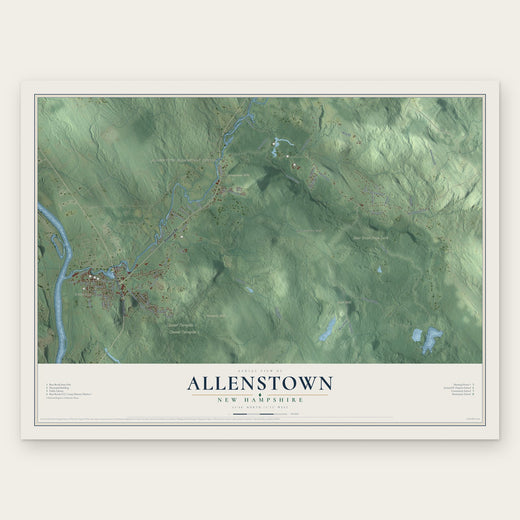 Allenstown, New Hampshire map print, the full design