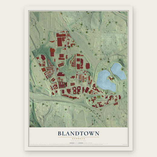 Blandtown, Georgia map print, the full design