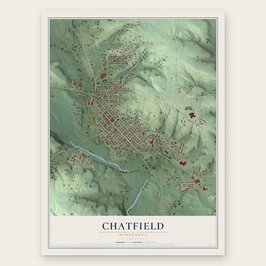 Chatfield, Minnesota map print, the full design