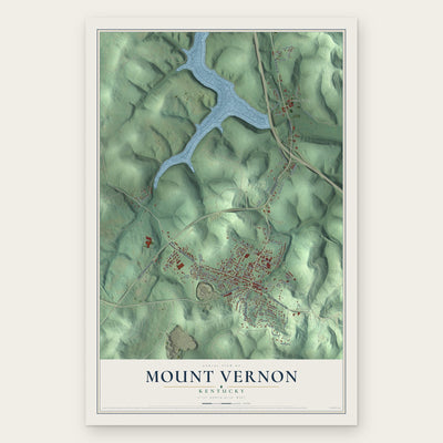 Mount Vernon, Kentucky map print, the full design