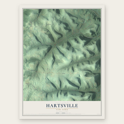 Hartsville, New York map print, the full design