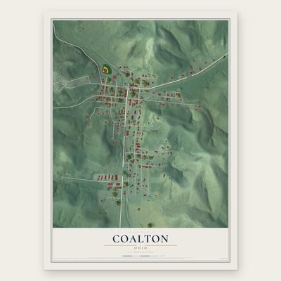 Coalton, Ohio map print, the full design