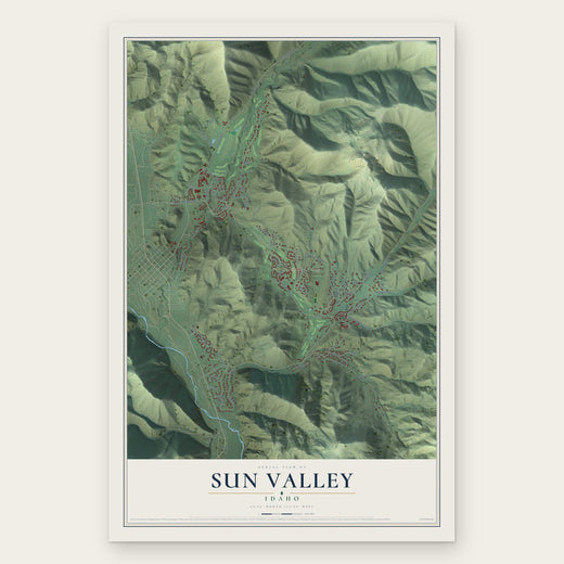 Sun Valley, Idaho map print, the full design