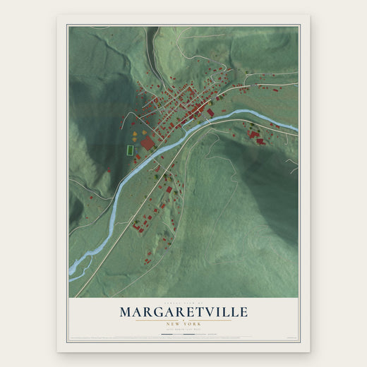 Margaretville, New York map print, the full design