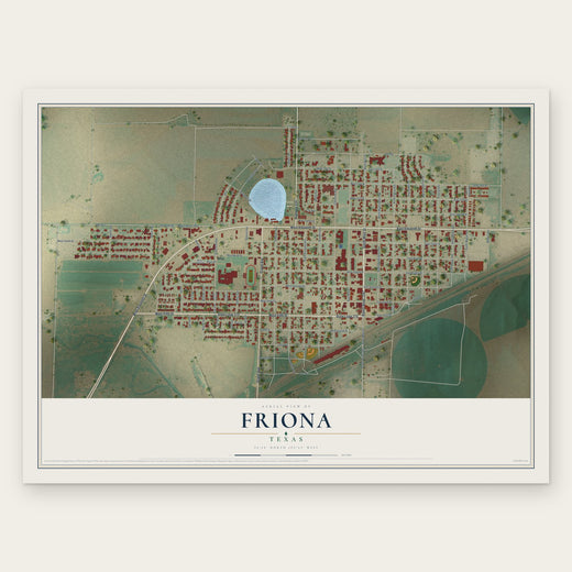 Friona, Texas map print, the full design