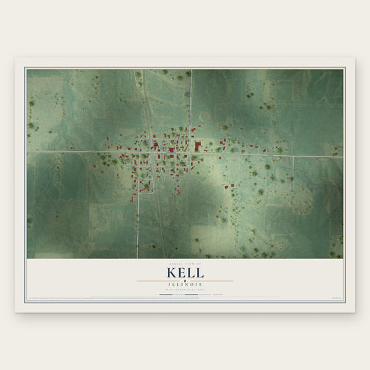 Kell, Illinois map print, the full design