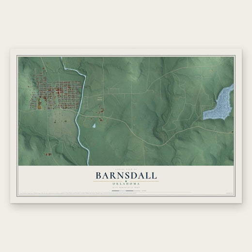 Barnsdall, Oklahoma map print, the full design