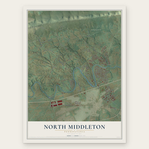 North Middleton, Pennsylvania map print, the full design