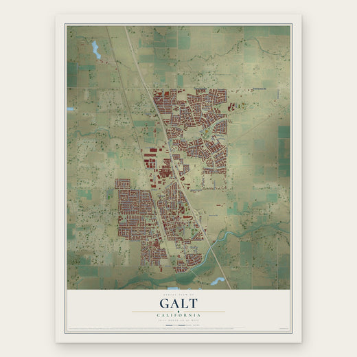 Galt, California map print, the full design