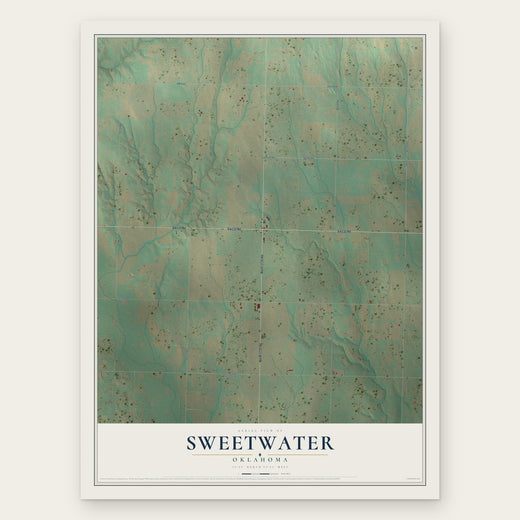 Sweetwater, Oklahoma map print, the full design