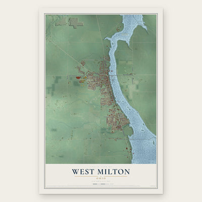 West Milton, Ohio map print, the full design