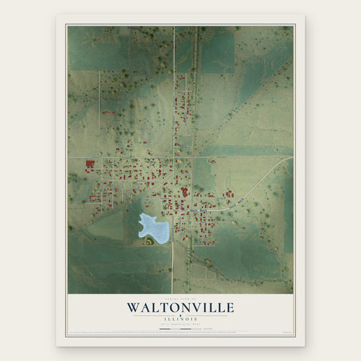 Waltonville, Illinois map print, the full design