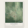 Alexandria, Nebraska map print, the full design