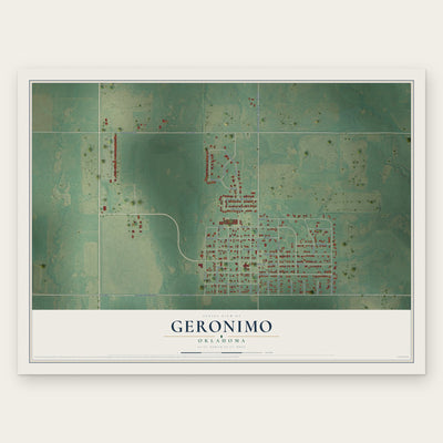 Geronimo, Oklahoma map print, the full design