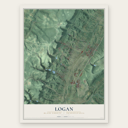 Logan, Blair County, Pennsylvania map print, the full design