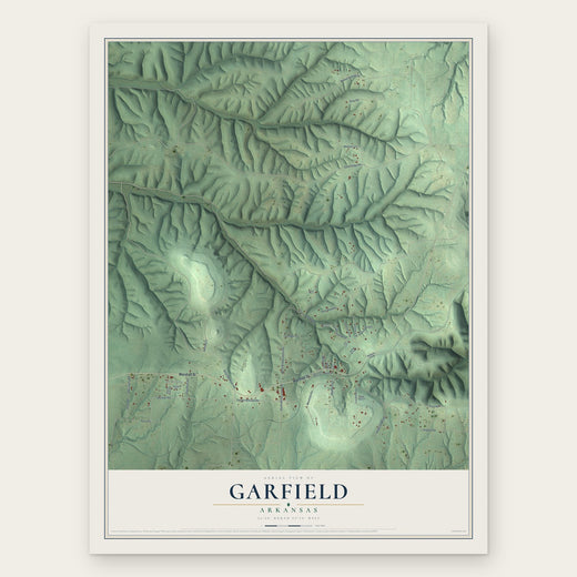 Garfield, Arkansas map print, the full design