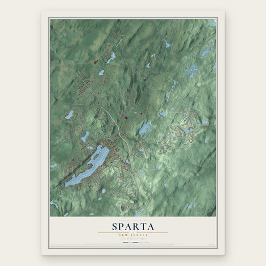 Sparta, New Jersey map print, the full design