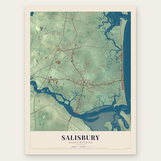 Salisbury, Massachusetts map print, the full design