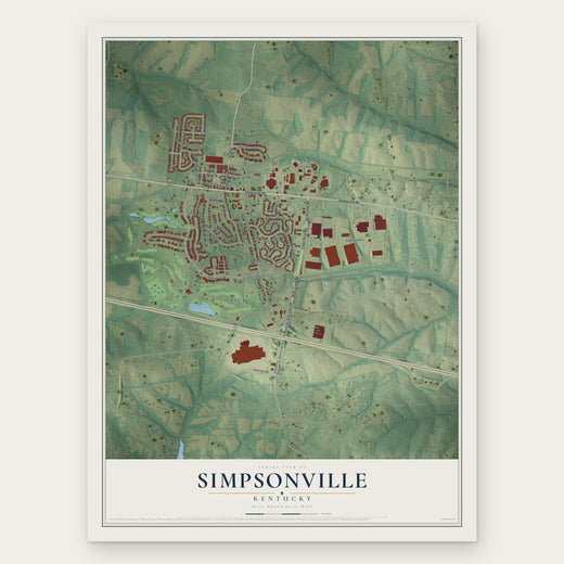 Simpsonville, Kentucky map print, the full design
