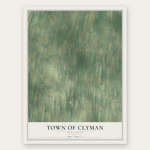 Town of Clyman, Wisconsin map print, the full design