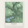 Western, New York map print, the full design