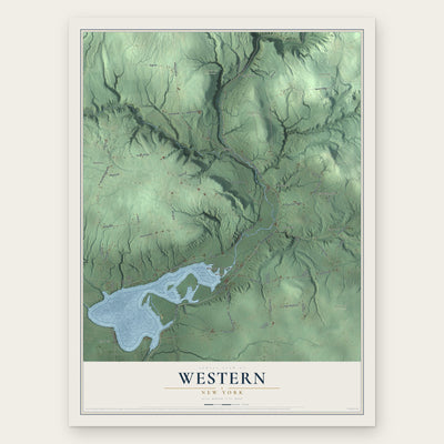 Western, New York map print, the full design