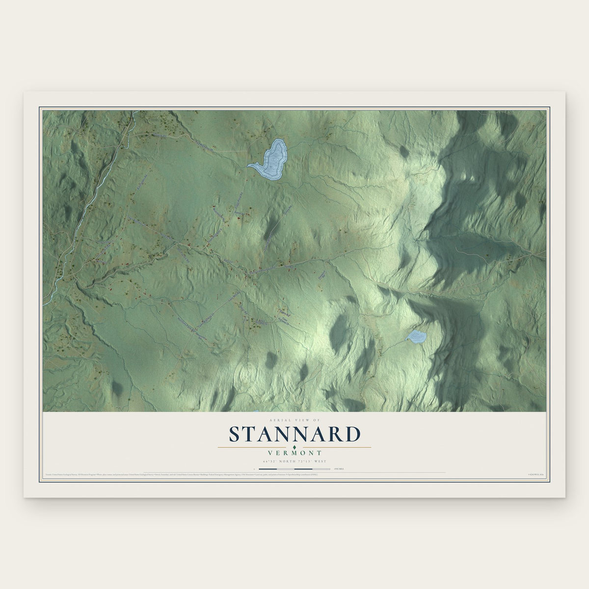 Stannard, Vermont map print, the full design