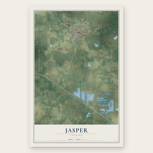 Jasper, Florida map print, the full design
