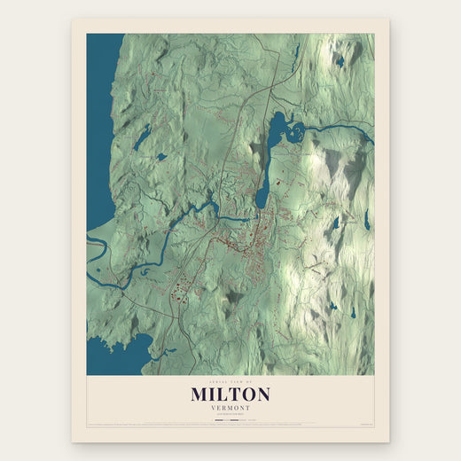 Milton, Vermont map print, the full design