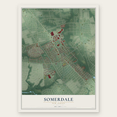 Somerdale, New Jersey map print, the full design