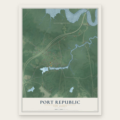 Port Republic, New Jersey map print, the full design