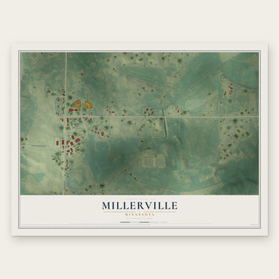 Millerville, Minnesota map print, the full design