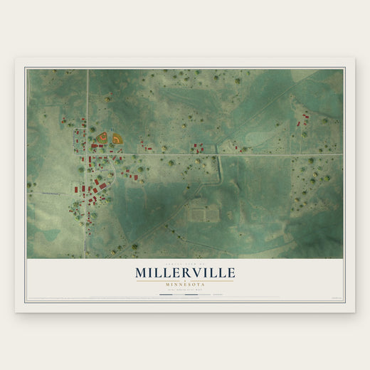 Millerville, Minnesota map print, the full design